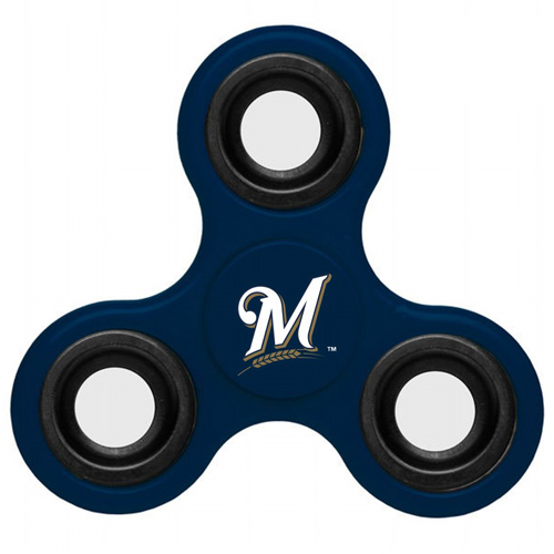 MLB Milwaukee Brewers 3 Way Fidget Spinner B39 - Navy - Click Image to Close
